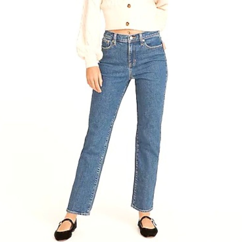 High Rise Classic Straight Jeans in Heartford Wash by J. Crew NWT